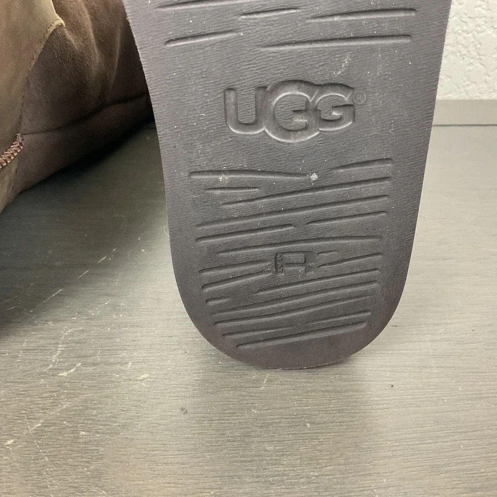 Ugg Australia Jesslyn Leather & Suede Chocolate Brown Boots Girls' Size 3 US